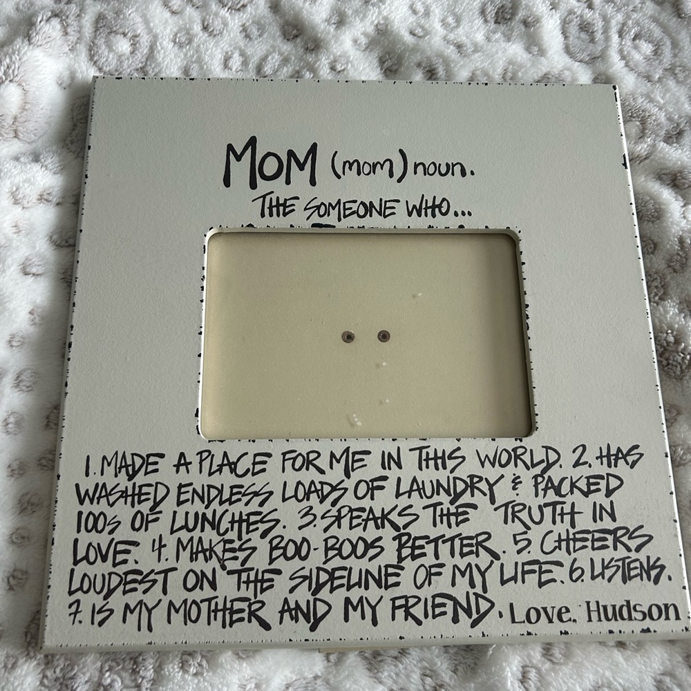 Hudson Jeans White Mom Photo Frame